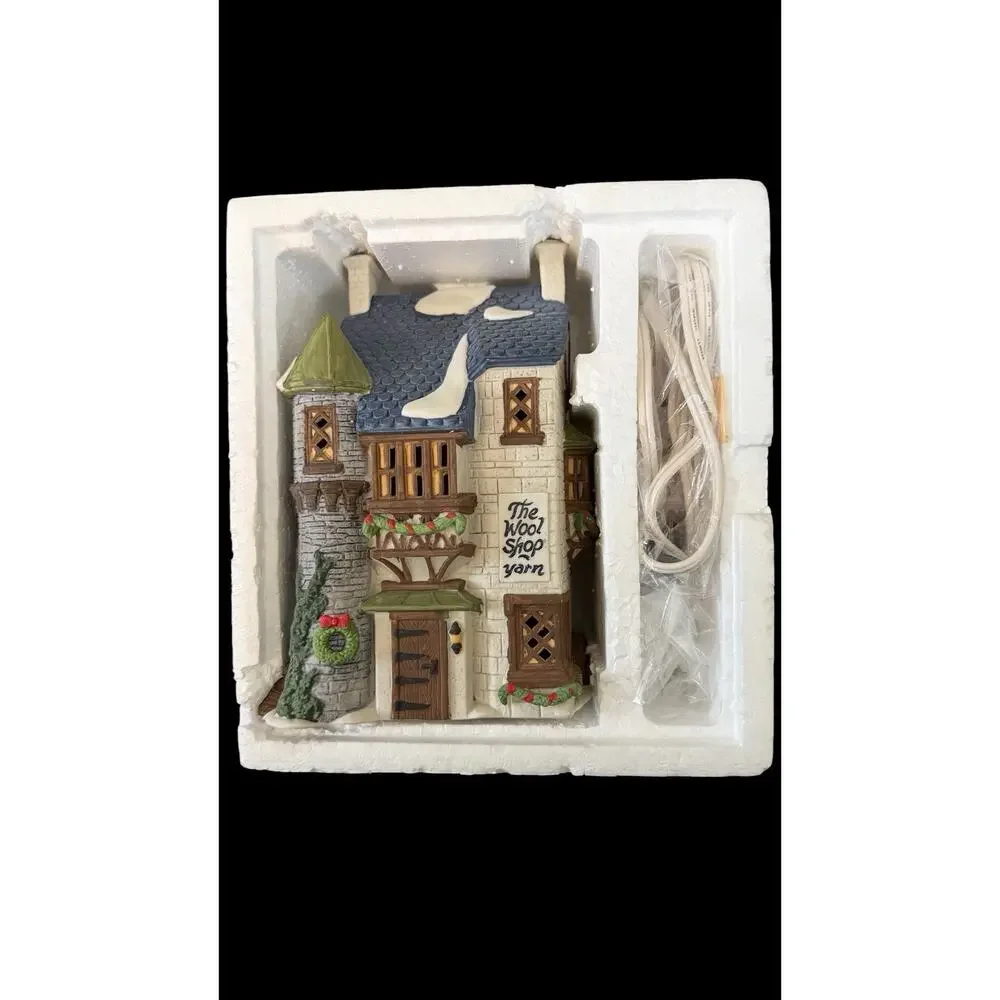 VTG 1988 Dept 56 ORIGINAL “The Wool Shop” Dickens Village #59242 Hand Painted
